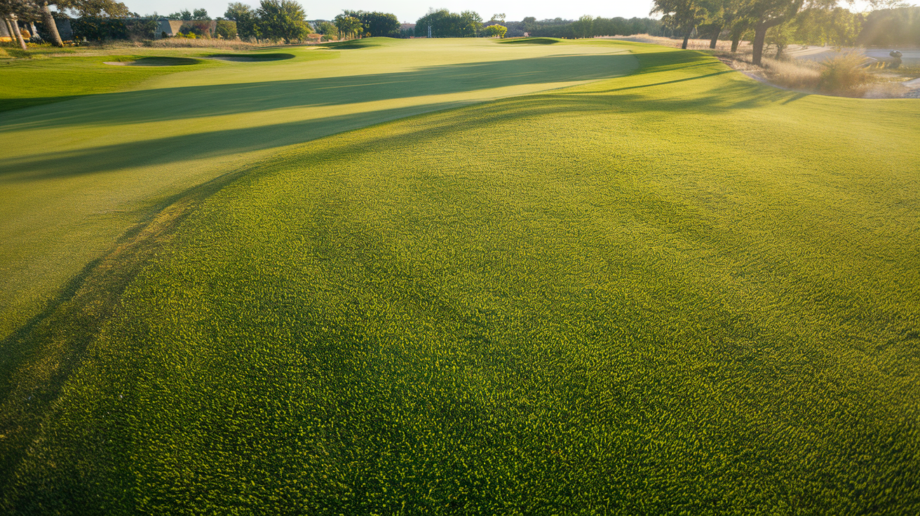 Beautiful Bermuda grass lawn, deep green, dense turf