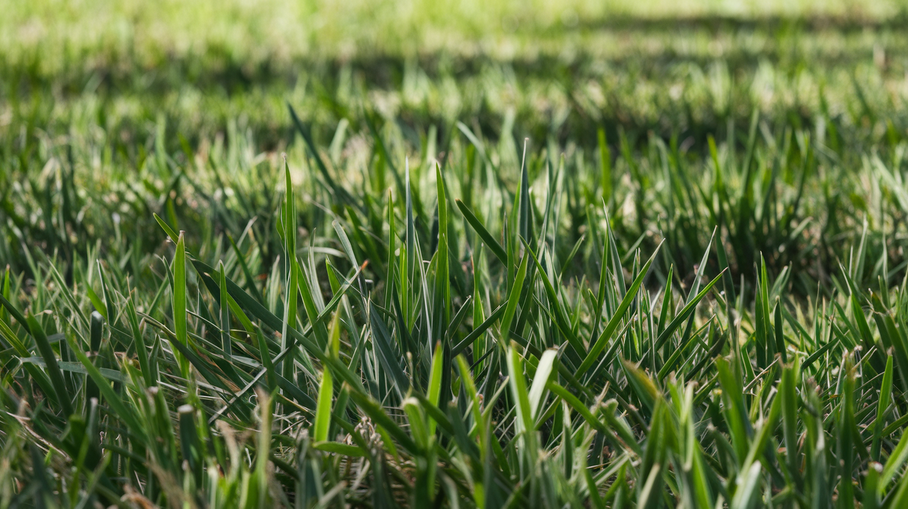 Beautiful Bermuda grass lawn, deep green, dense turf