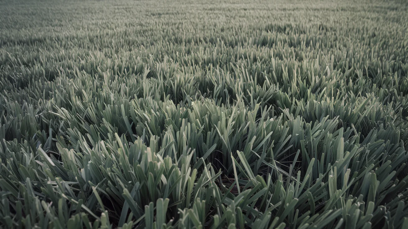 Kentucky bluegrass lawn in summer showing thick growth