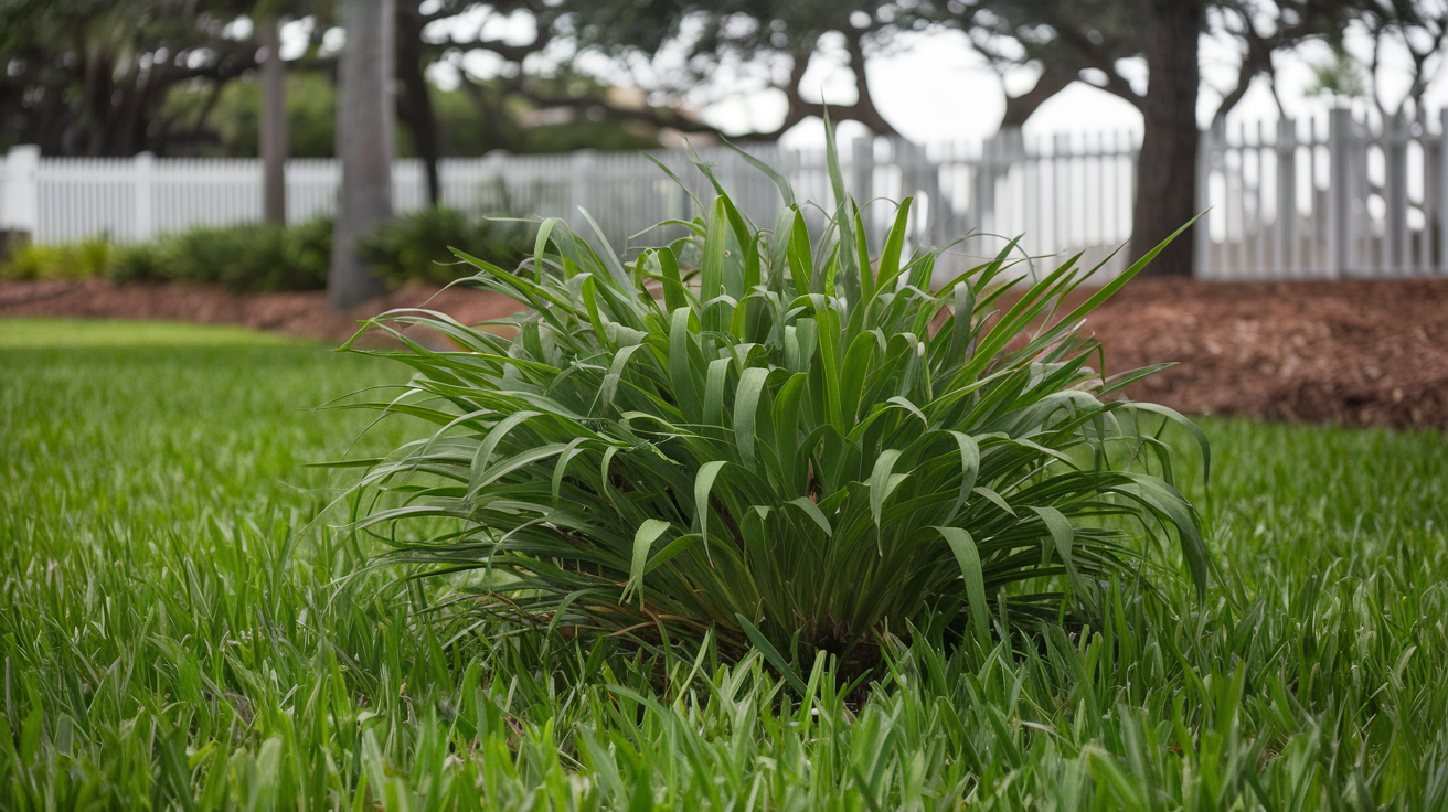 Beautiful St. Augustine grass lawn, thick blue-green blades, shade tolerant