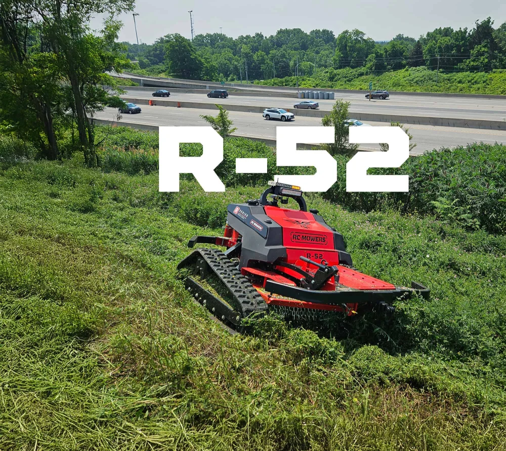 RC Mowers R-52 remote-operated tracked slope mower